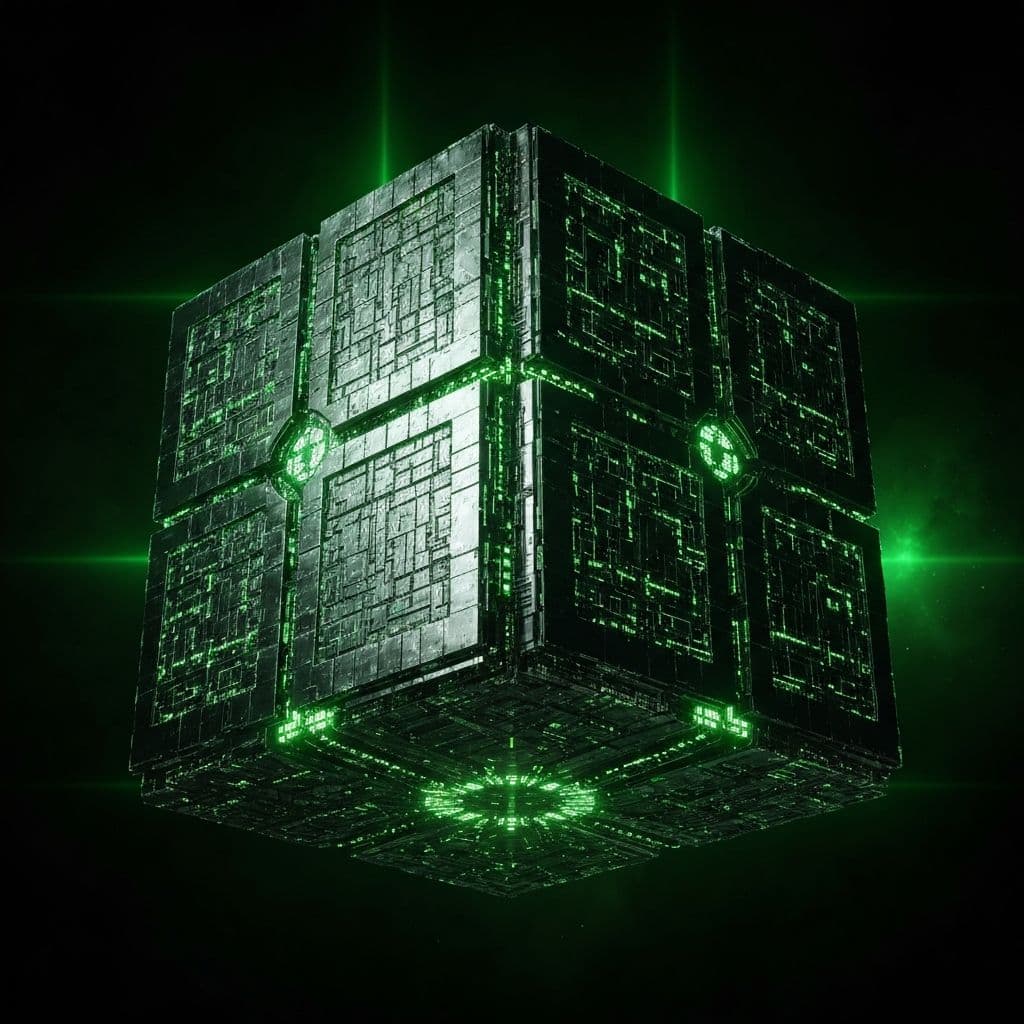 Borg Cube floating in space